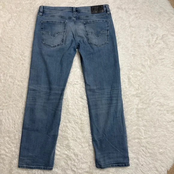 Diesel Larkee Regular Straight Jeans Men’s W36 L32 Blue Denim Button Fly - Picture 8 of 10